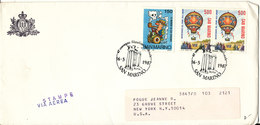 San Marino Cover Sent To USA 16-5-1987 Topic Stamps - Brieven En Documenten