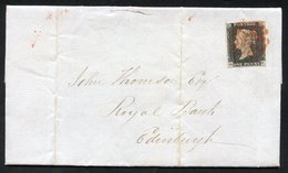 1840 Cover To Edinburgh, Franked Pl.2 GG, Clear To Good Margins, Tied Fine Red MC. - Other & Unclassified