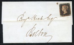 1840 July 15th Cover From London To Bolton, Franked Pl.3 RK, Good To Very Large Margins, Cancelled Fine Red MC. - Other & Unclassified