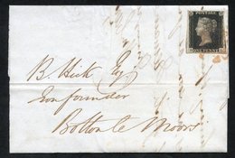 1840 Nov 6th Cover From Liverpool To Bolton Le Moors, Lancs, Franked Pl.5 DI Huge Margins, Portions Of Two Adjoining Sta - Other & Unclassified