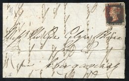 1840 Sept 2nd Cover From Liverpool To Abergavenny, Franked Pl.5 NI, Large Margined Example, Tied Red MC Reverse Liverpoo - Other & Unclassified