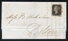 1840 Dec 8th Cover From Liverpool To Bolton, Franked Pl.7 PG, Large Margined Example Showing Small Portion Of Adjoining - Other & Unclassified