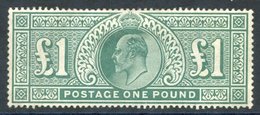 1902 £1 Dull Blue-green, Fresh M Example, SG.266. (1) - Other & Unclassified