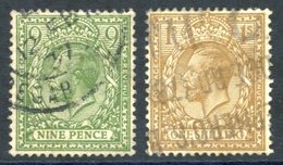 1924 Wmk Inverted 9d Olive-green FU, 1s Bistre-brown Av U, SG.427wi & 429wi. (2) Cat. £495 - Other & Unclassified