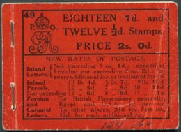 1916 Royal Cypher 2s, SG.BB9, Edition 49 All Panes Pre Cancelled 'London E.C' Type 1 For 7.Oct.16, Good Perfs, Front Cov - Other & Unclassified