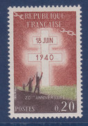 France, Petite Variété,croix De Lorraine N° 1264, Vert Décalé Vers Le Haut( 15039/4.2) - Nuovi