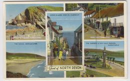 North Devon. Carte à Système. 12 Vues - Clovelly