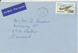 Canada Cover Sent Air Mail To Denmark Barrie Ontario 18-3-1981 AIR PLANE On The Stamp - Cartas & Documentos