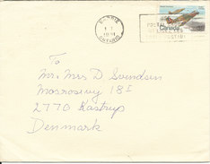 Canada Cover Sent Air Mail To Denmark Barrie Ontario 1-1-1981 ?? AIR PLANE On The Stamp - Cartas & Documentos