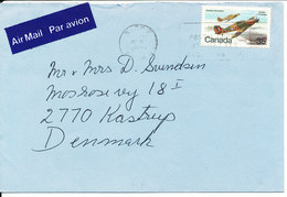 Canada Cover Sent Air Mail To Denmark Barrie Ontario 8-5-1981 ?? AIR PLANE On The Stamp - Cartas & Documentos