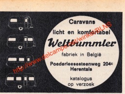 Weltbummler - Poederleesesteenweg Herentals - Campers Caravan - 1967 - Illustration 9x7cm - Camping