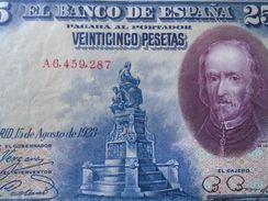 DEL001.9 ESPAÑA // SPAIN - 25 PESETAS ( 1928 ) - VF+ - SERIE A-  PICK 74a - 1-2-5-25 Peseten