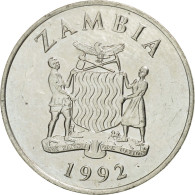 Monnaie, Zambie, 25 Ngwee, 1992, British Royal Mint, TTB+, Nickel Plated Steel - Zambia