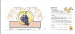 Etiquette De VIN DE CHINE " Nuits De Chine " ( Dragons ) - Dragones