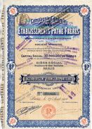 ACTION COMPAGNIE GENERALE DES ETABLISSEMENTS PATHE FRERES Action De Cent Fancs Au Porteur  AVRIL 1912 - Cinema & Teatro