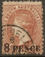 SOUTH AUSTRALIA 1876 8d On 9d SG 118 U #ABG255 - Used Stamps