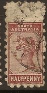 SOUTH AUSTRALIA 1876 1/2d P10 QV SG 182b U #ABG336 - Oblitérés