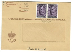 Liechtenstein // 1959 // Lettre Remboursement Du Service Philatélique 1er Jour - Storia Postale