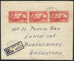 GIBRALTAR Registered Cover Sent To Buenos Aires On 2/NO/1948, Fine Quality, Unu - Gibraltar