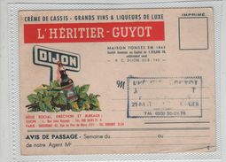 Imprimé L'Héritier Guyot Cassis Vins Liqueurs Dijon Nuits St Georges - Publicités