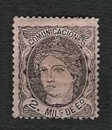 SPAGNA 1870 - Testa Allegorica Della Spagna - 2 M.negro S. Salmon - MH - Yt:ES 103 - Nuevos