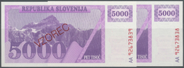 02919 Slovenia / Slovenien: Set Of 2 Consecutive Notes With Specimen Overprint 5000 Tolarjev 1992 P. 10, Both In Conditi - Slovenia