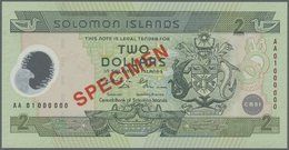 02922 Solomon Islands: 2 Dollars ND Specimen P. 23s Polymer Commemorative In Condition: UNC. - Solomon Islands