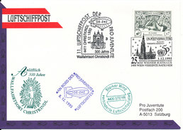 Austria UN Vienna Cover AIRSHIP MAIL Pro Juventute Number 11 Wien 1-12-1995 And Christkindl 8-12-1995 With More Postmark - Emisiones Comunes New York/Ginebra/Vienna