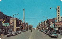 Laramie Wyoming, Street Scene, Business District, Autos, Shawver Drug Store Sign, 1960s Vintage Postcard - Laramie