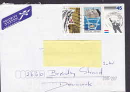 Netherlands PRIORITY Prioritaire Label NEUWEGEIN 2010 Cover Brief BRØNDBY STRAND Denmark Iceskating Universität - Cartas & Documentos