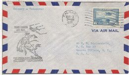 CANADA 1939 AIR MAIL FIRST FLIGHT CALGARY VANCOUVER INDIO NATIVO CABALLO HORSE AL DORSO LLEGADA - American Indians