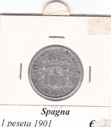 SPAGNA   1  PESETA   ANNO 1901  COME DA FOTO - First Minting