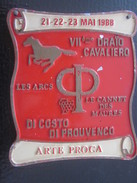 LES ARCS LE CANNET DES MAURES 1988 VIIé DRAIO CAVALIERO DI COSTO DI .- Équestre Equitation Plaque Souvenir Commémorative - Reiten