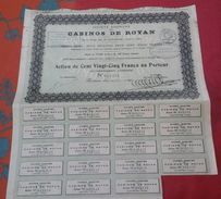 Action Casinos De Royan 1934 Action De 125 Fr Au Porteur 19 Coupons - A - C