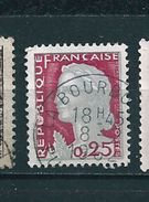 N° 1263 Marianne De Decaris 0.25 1960 Timbre  France  Oblitéré U De République Effacé - Usati