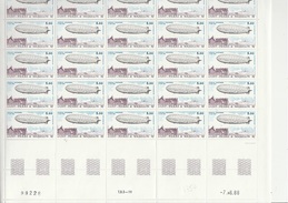 ST PIERRE ET MIQUELON -  POSTE AERIENNE N° 66 EN FEUILLE COMPLETE DE 25 - ANNEE 1988 - COTE : 75 € - Unused Stamps