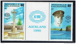 1990  Expo Philatélique Auckland'90  Cimetière Néo-zélandais, Brig. W.W. Dove 2è Guerre Mondiale Triptyque Yv PA 270A ** - Ongebruikt