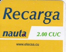 TARJETA DE CUBA DE RECARGA DE NAUTA DE 2 CUC (ETECSA) - Cuba