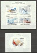 Comores 2010, Polar Year, 4val In BF +BF IMPERFORATED - Antarktischen Tierwelt