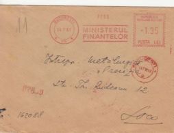 AMOUNT 1.35, FINANCE MINISTRY, BUCHAREST, RED MACHINE STAMPS ON REGISTERED COVER, 1961, ROMANIA - Briefe U. Dokumente