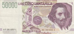 BANCONOTA DA 50.000 LIRE BERNINI ANNO 1992 - ORIGINALE 100% - LEGGI - 50000 Lire