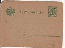 ROYAL COAT OF ARMS, AMOUNT 5 BANI, PC STATIONERY, ENTIER POSTAL, UNUSED, ROMANIA - Lettres & Documents