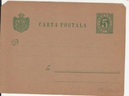 ROYAL COAT OF ARMS, AMOUNT 5 BANI, PC STATIONERY, ENTIER POSTAL, UNUSED, ROMANIA - Briefe U. Dokumente