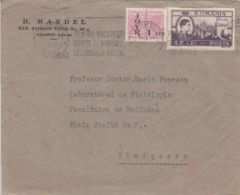 KING MICHAEL, BRIDGE, REVENUE, STAMPS ON COVER, 1948, ROMANIA - Briefe U. Dokumente