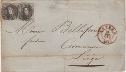 Belgique -2x 10c Léopold _ Sur Lettre(1856 ) - 1851-1857 Medaillons (6/8)