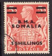 BOIC, BMA Somalia 1948 5s. On 5/- Overprint On GB, Used, SG S20 (A) - Somalia