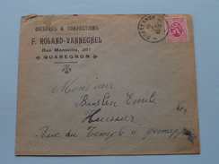 F. ROLAND-VANNE Quaregnon () Anno 1930 > Huissier Buslin Jemappe ( Zie/voir Foto Voor Details ) Enveloppe Plier ! - Quaregnon