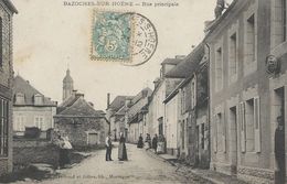 61 Bazoches Sur Hoëne (Hoesne) Rue Principale Animée 1906 TBE - Bazoches Sur Hoene