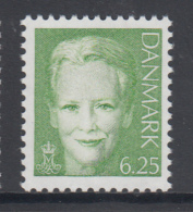 Denmark MNH Scott #1128 6.25k Queen Margrethe, Green - Unused Stamps