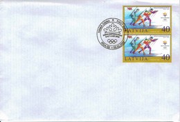 Lettland / Latvia - Mi-Nr 565 Do + Du FDC (O1003) - Hiver 2002: Salt Lake City - Paralympic